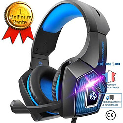 Tech Discount TD® Casque de Jeu pour PS4 Ordinateur Portable avec Microphone antibruit - Son Surround stéréo -Casque avec lumières LED