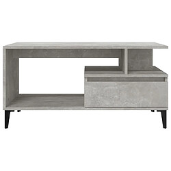 Acheter vidaXL Table basse Gris béton 90x49x45 cm Bois d'ingénierie