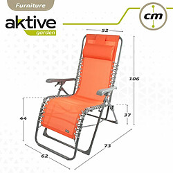 Acheter Chaise longue Aktive Textilène Orange 160 x 76 x 52 cm