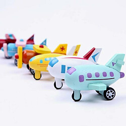 Ensemble De 12 Mini Bande Dessinée Bébé Jouet En Bois Enfants Avion Jouet Playset pas cher