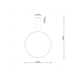 Luminaire Center Plafonnier LED intégré Rio Integrated Acier blanc 1 ampoule 150cm