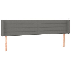 Avis Maison Chic Tête de lit scandinave à LED,meuble de chambre Gris foncé 203x16x78/88 cm Tissu -MN96588