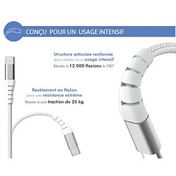 Avis BIGBEN Câble Renforcé USB C/USB C 1,2m 3A Garanti à vie Blanc - 100% Plastique recyclé Force Power Lite