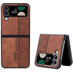 Coque en TPU + PU anti-rayures pour votre Samsung Galaxy Z Flip3 5G - marron