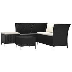 Avis Maison Chic Salon de jardin 4 pcs + coussins - Mobilier/Meubles de jardin - Table et chaises d'extérieur Noir Résine tressée -MN13964