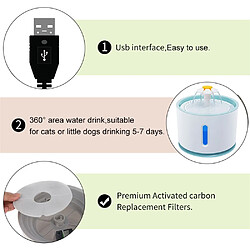 Avis Universal Fontaine automatique pour chats 2.4L LED Alimentation électrique silencieuse d'eau avec USB Chien pour animaux domestiques Bol PET pour animaux domestiques domestiques | Fournitures d'alimentation d'eau pour chats (bleu)