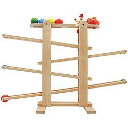 Acheter Helloshop26 Circuit de billes en bois avec 4 boules multicolores et 2 jouets roulants pour enfants de 1 an et plus parcours piste de billes circuit zig zag jouet éducatif 01_0000244