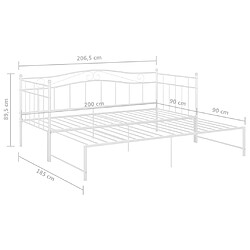 vidaXL Cadre de canapé-lit extensible sans matelas blanc 90x200 cm pas cher