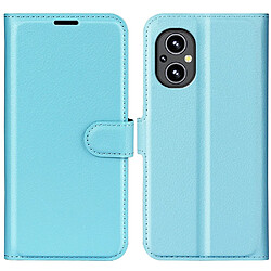 Etui en PU texture litchi, anti-rayures, fermoir magnétique avec support, bleu pour votre OnePlus Nord N20 5G