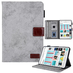 Etui en PU avec support et porte-cartes gris pour votre Apple iPad mini (2021)