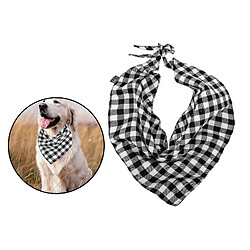 Avis Pet Dog Bandana Collar Neckerchief Triangle Plaid Saliva Serviette Chat Fournitures Blanc