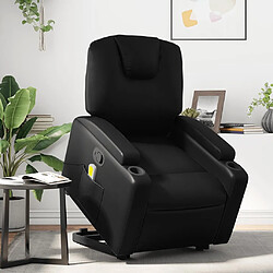 Maison Chic Fauteuil Relax pour salon, Fauteuil inclinable de massage Noir Similicuir -GKD70015