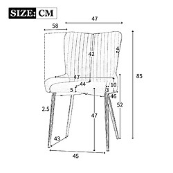 ComfortXL Chaise De Salle à Manger Velours, 6 Pièces, Pieds Métalliques Argentés, Beige