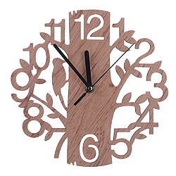 Horloge murale en bois en forme d'arbre de 22 cm