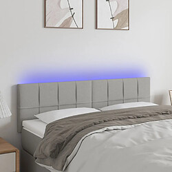 vidaXL Tête de lit à LED Gris clair 144x5x78/88 cm Tissu