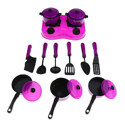 12 pièces en plastique enfants cuisine ustensiles de cuisine jouet cuisine faire semblant jouer jouet violet