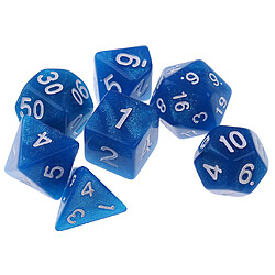 7pcs dés polyédriques pour des donjons et dragons dés jeux de société bleu