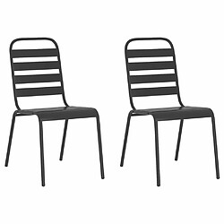 Acheter Salle à manger de jardin 3 pcs,Table et chaise à dîner anthracite acier -MN59831