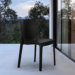 22 Chaises Rome Grand Soleil en polypropylène empilables pour bar et café, Couleur: Noir