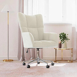 vidaXL Chaise de relaxation Blanc crème Velours