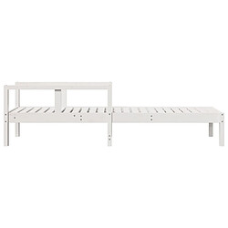 Maison Chic Chaise longue de jardin| Bain de soleil Relax | Transat blanc 199,5x62x55 cm bois massif de pin -GKD73667 pas cher