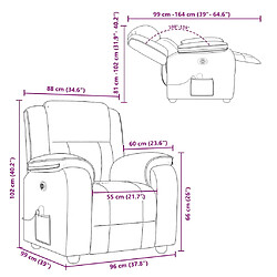 vidaXL Fauteuil de massage inclinable électrique Taupe Tissu pas cher