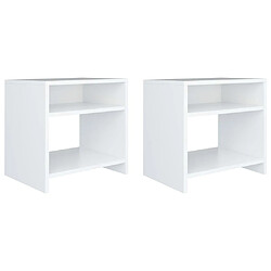 Maison Chic Lot de 2 Tables de chevet - Tables de Nuit Blanc 40x30x40 cm Bois d'ingénierie