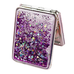 Acheter voyage compact double face miroir de maquillage portatif grossissant miroir pliant violet-carré