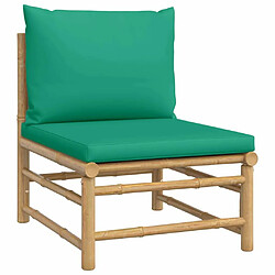 Maison Chic Salon de jardin 10 pcs + coussins - Mobilier/Meubles de jardin - Table et chaises d'extérieur vert bambou -MN29046 pas cher