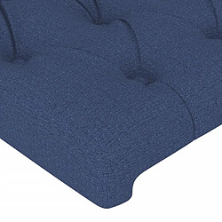 Maison Chic Tête de lit scandinave à LED,meuble de chambre Bleu 147x16x118/128 cm Tissu -MN53939 pas cher