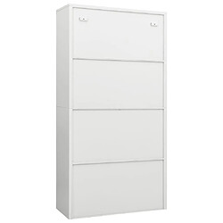 Avis vidaXL Armoire à casiers Blanc 90x40x180 cm Acier