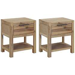 Maison Chic Lot de 2 Tables de chevet avec tiroirs - Tables de Nuit 40x30x48 cm Acacia solide