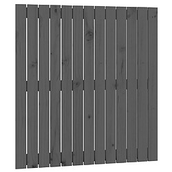 vidaXL Tête de lit murale Gris 82,5x3x90 cm Bois massif de pin