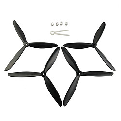 Hélices 3 feuilles à 3 feuilles + anneaux de protection pour hubsan h501s rc quadculter noir pas cher