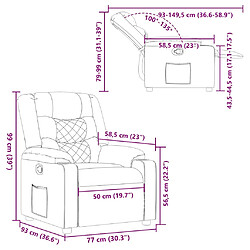 vidaXL Fauteuil inclinable gris nuage tissu pas cher