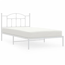 Maison Chic Lit adulte - Cadre de lit métal avec tête de lit pour chambre blanc 107x203 cm -MN12657