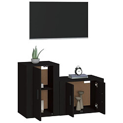 Avis Maison Chic Ensemble de meubles TV 2 pcs pour salon - noir bois d'ingénierie -MN89441