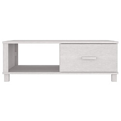 Maison Chic Table basse,Table Console Table d'appoint, Table pour salon HAMAR Blanc 100x55x35 cm Bois massif de pin -MN55141 pas cher