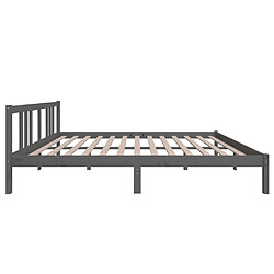 Acheter vidaXL Cadre de lit sans matelas gris bois massif 160x200 cm