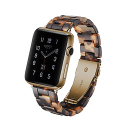 Wewoo Bracelet de montre en résine Simple Fashion pour Apple Watch séries 5 et 4 40 mm et séries 3 et 2 et 1 38 mm écaille de tortue