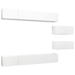 vidaXL Ensemble de meubles TV 6 pcs Blanc Bois d'ingénierie