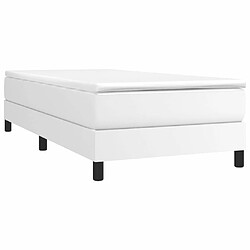 Avis Maison Chic Lit Adulte - Lit simple Lit à sommier tapissier avec matelas moelleux - Meuble de Chambre Blanc 90x200 cm Similicuir -MN16841