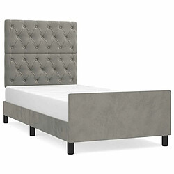 Maison Chic Lit adulte - Cadre Structure de lit avec tête de lit Contemporain Gris clair 80x200 cm Velours -MN56948