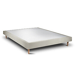 Sommeil de plomb Sommier Tapissier Velours Taupe 135x190 H29cm