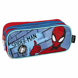 Trousse Fourre-Tout Double Spiderman Rouge Bleu 22,5 x 8 x 10 cm