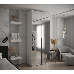 Abiks Meble Inova 1 Armoire avec miroir et portes battantes 236,7/100/47 2 Portes (bianco/nero)