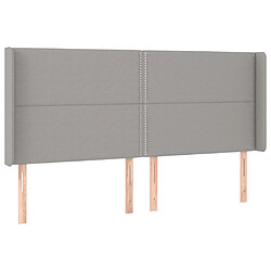 Maison Chic Tête de lit moderne avec oreilles pour chambre - Décoration de lit Gris clair 163x16x118/128 cm Tissu -MN64352