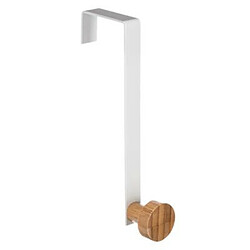 Patère en Métal & Bambou 1 Tête 16cm Blanc