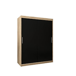 Abiks Meble Armoire Tokyo à portes coulissantes 200/150/62 2 portes (sonoma/noir)