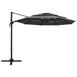 vidaXL Parasol de jardin à 4 niveaux avec mât en aluminium anthracite